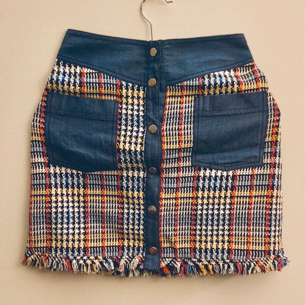 Zara | [CO-ORD Top/Skirt SET] Denim Plaid Skirt